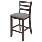 5-Piece Counter Height Wooden Dining Table Set with 4 Chairs & Storage