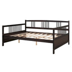 Full Solid Wood Daybed with Backrest & Armrest