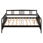 Full Solid Wood Daybed with Backrest & Armrest