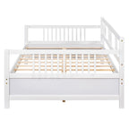 Full Solid Wood Daybed with Backrest & Armrest