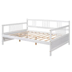 Full Solid Wood Daybed with Backrest & Armrest