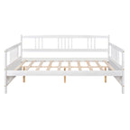 Full Solid Wood Daybed with Backrest & Armrest