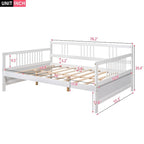 Full Solid Wood Daybed with Backrest & Armrest
