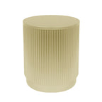 15 Modern Round Side Table with Vertical Stripes and Iron Frame for Living Room or Bedroom