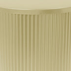 15 Modern Round Side Table with Vertical Stripes and Iron Frame for Living Room or Bedroom