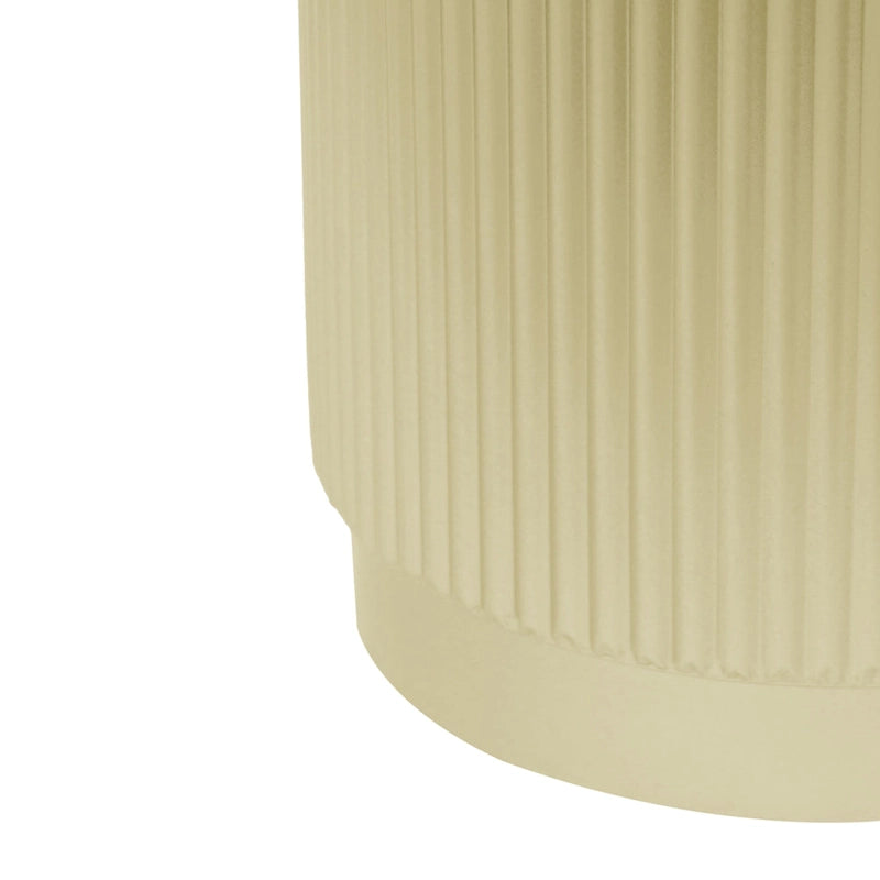 15 Modern Round Side Table with Vertical Stripes and Iron Frame for Living Room or Bedroom