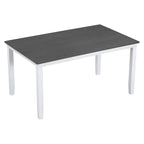 Ensemble de salle à manger en bois 6 pièces « White Farmhouse » avec table rectangulaire et 4 chaises