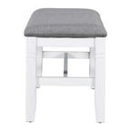 Ensemble de salle à manger en bois 6 pièces « White Farmhouse » avec table rectangulaire et 4 chaises
