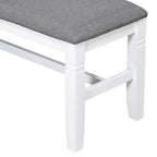 Ensemble de salle à manger en bois 6 pièces « White Farmhouse » avec table rectangulaire et 4 chaises