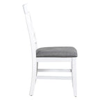 Ensemble de salle à manger en bois 6 pièces « White Farmhouse » avec table rectangulaire et 4 chaises