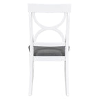 Ensemble de salle à manger en bois 6 pièces « White Farmhouse » avec table rectangulaire et 4 chaises
