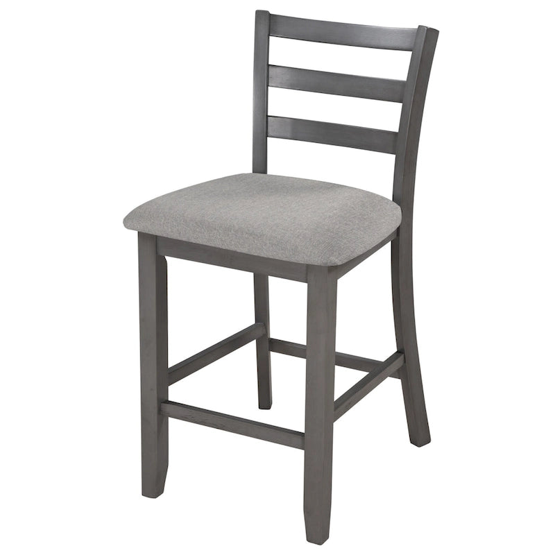 5-Piece Counter Height Wooden Dining Table Set with 4 Chairs & Shelf