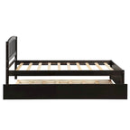 Twin Pine Platform Bed with Trundle & Slat Headboard