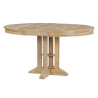 Ensemble de salle à manger 5 pièces en bois avec table ronde extensible et 4 chaises