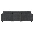 Canapé modulaire en chenille 86,5 avec pochettes de rangement, poufs mobiles