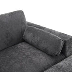 Canapé modulaire en chenille 86,5 avec pochettes de rangement, poufs mobiles