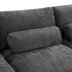 Canapé modulaire en chenille 86,5 avec pochettes de rangement, poufs mobiles