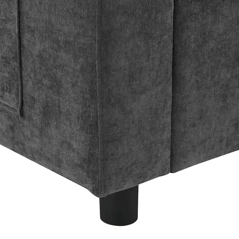 Canapé modulaire en chenille 86,5 avec pochettes de rangement, poufs mobiles
