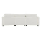 Canapé modulaire en chenille 86,5 avec pochettes de rangement, poufs mobiles