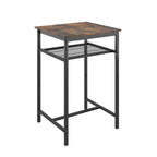 Ensemble de salle à manger moderne 3 pièces avec table carrée, séparation et 2 tabourets de bar