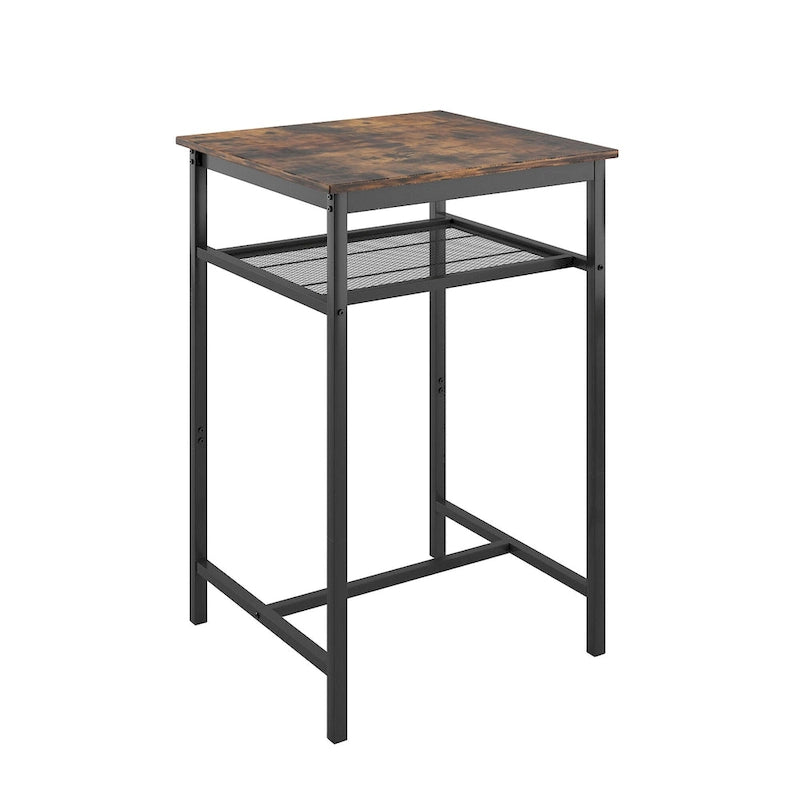 Ensemble de salle à manger moderne 3 pièces avec table carrée, séparation et 2 tabourets de bar