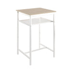 Ensemble de salle à manger moderne 3 pièces avec table carrée, séparation et 2 tabourets de bar