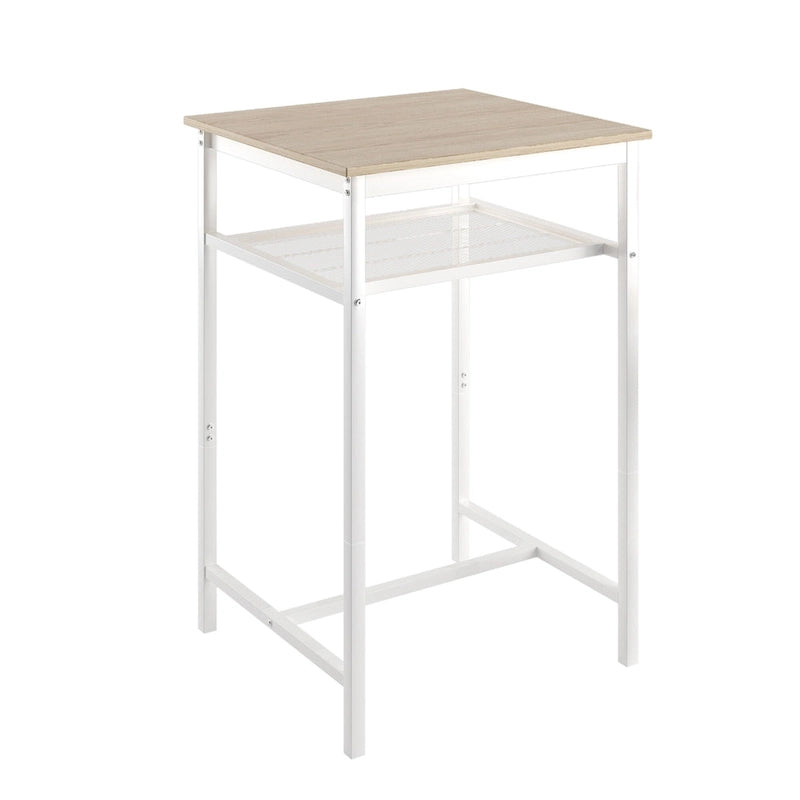 Ensemble de salle à manger moderne 3 pièces avec table carrée, séparation et 2 tabourets de bar