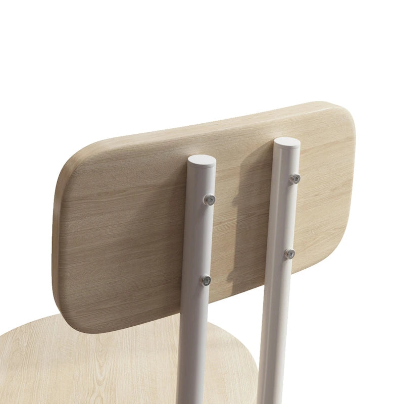 Ensemble de salle à manger moderne 3 pièces avec table carrée, séparation et 2 tabourets de bar