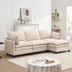 102 Velvet U-Shaped Sectional Sofa with Ottoman & Lumbar Pillows