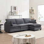 102 Velvet U-Shaped Sectional Sofa with Ottoman & Lumbar Pillows