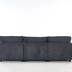 102 Velvet U-Shaped Sectional Sofa with Ottoman & Lumbar Pillows