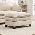 102 Velvet U-Shaped Sectional Sofa with Ottoman & Lumbar Pillows