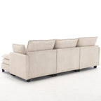 102 Velvet U-Shaped Sectional Sofa with Ottoman & Lumbar Pillows
