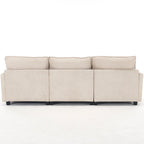 102 Velvet U-Shaped Sectional Sofa with Ottoman & Lumbar Pillows