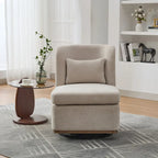 Fauteuil d'appoint pivotant sans accoudoirs en chenille
