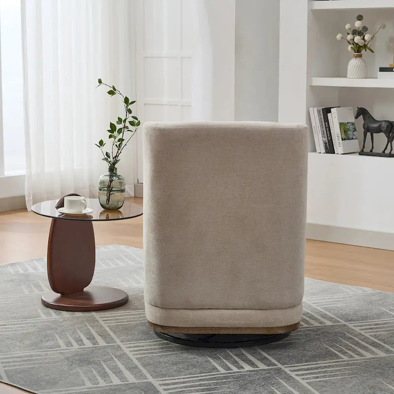 Fauteuil d'appoint pivotant sans accoudoirs en chenille