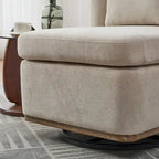 Fauteuil d'appoint pivotant sans accoudoirs en chenille