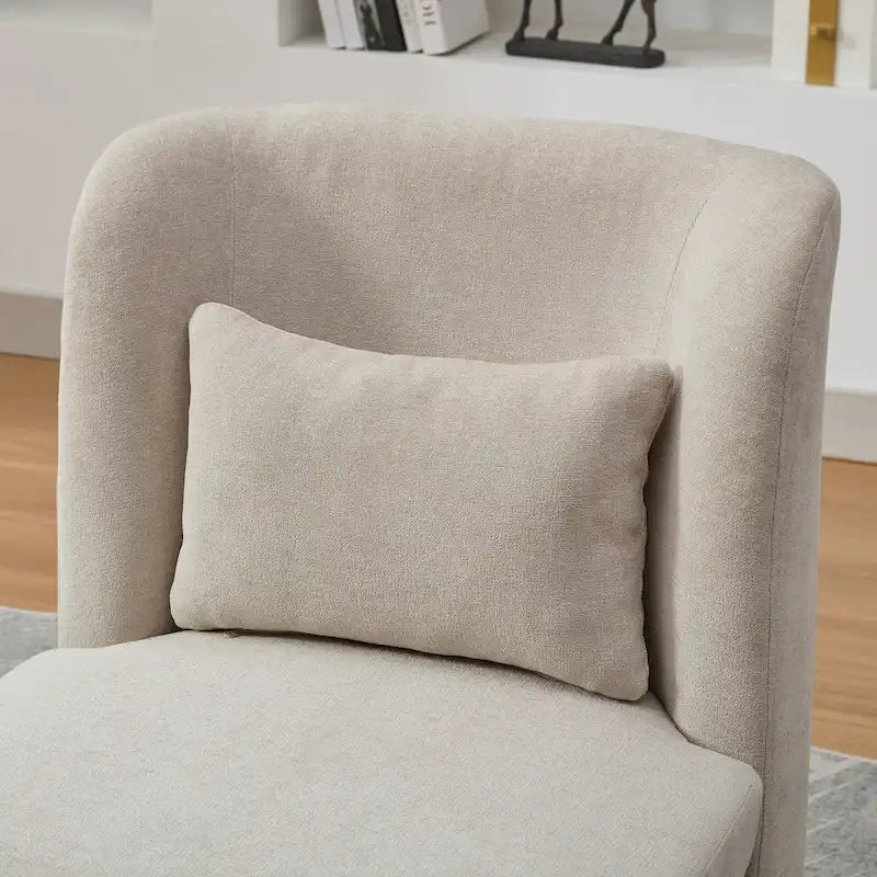 Fauteuil d'appoint pivotant sans accoudoirs en chenille