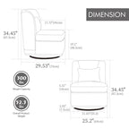 Fauteuil d'appoint pivotant sans accoudoirs en chenille