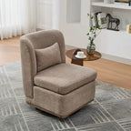 Fauteuil d'appoint pivotant sans accoudoirs en chenille