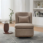 Fauteuil d'appoint pivotant sans accoudoirs en chenille