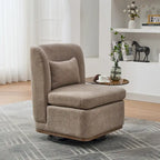 Fauteuil d'appoint pivotant sans accoudoirs en chenille