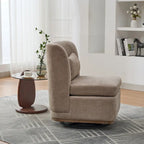 Fauteuil d'appoint pivotant sans accoudoirs en chenille