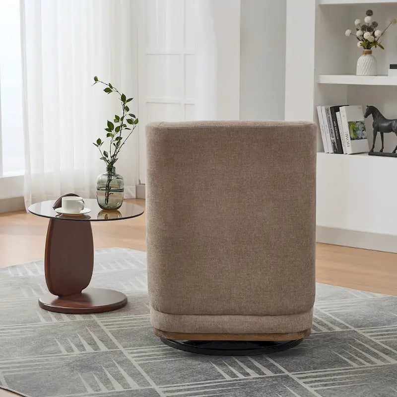 Fauteuil d'appoint pivotant sans accoudoirs en chenille