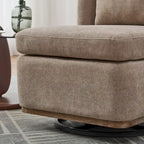 Fauteuil d'appoint pivotant sans accoudoirs en chenille