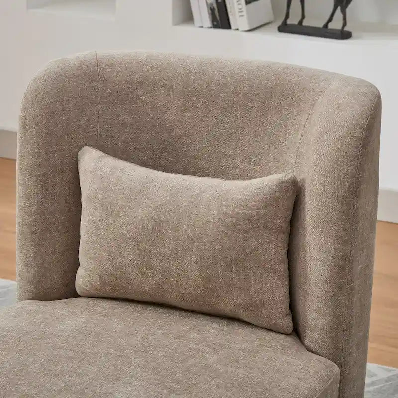 Fauteuil d'appoint pivotant sans accoudoirs en chenille