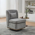Fauteuil d'appoint pivotant sans accoudoirs en chenille