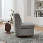 Fauteuil d'appoint pivotant sans accoudoirs en chenille