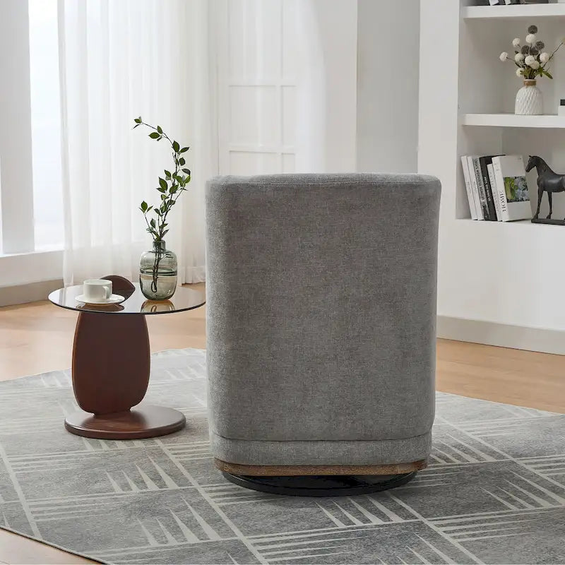 Fauteuil d'appoint pivotant sans accoudoirs en chenille