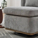 Fauteuil d'appoint pivotant sans accoudoirs en chenille